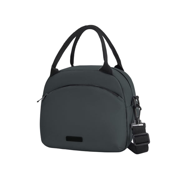 Fasiaou 12x10x6 Inch Large Capacity Insulated Lunch Bag with Shoulder Strap, Multifunctional Portable Lunch Box Cooler Tote,Gray