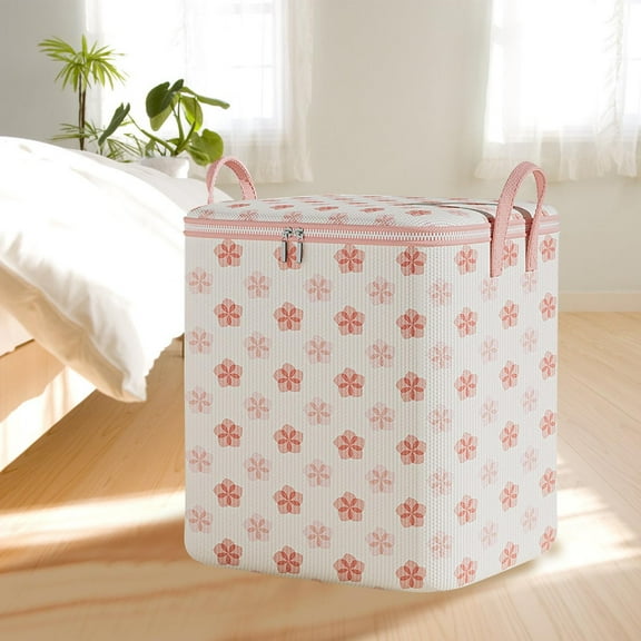 Fasiaou 160 L Storage Bags, Clothes Storage Bins Foldable Closet Organizers Storage Containers with Reinforced Handle for Clothing, Blanket, Comforters, Pillows and Toys (Pink Cherry Blossoms)