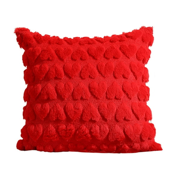 Fasiaou 18-Inch Decorative Throw Pillow with Soft Fabric and Hidden Zipper for Sofa and Bedroom Home Decor,Red