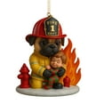 thumbnail image 1 of Fasiaou 2 Counts Firefighter Dog Ornaments Hand Painted Christmas Tree Decorations for Holiday Home Party Gifts Brave Rescue Puppy Figurine Collectible Handmade, 1 of 5
