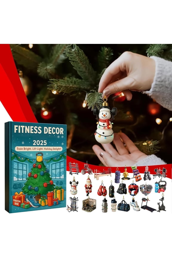 2 Counts Fitness Advent Calendar Gym Equipment Themed Holiday Countdown Motivational Workout Gifts for Men Women Adults Home Gym Decorations Christmas Training Surprise Box