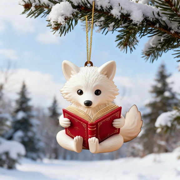 Fasiaou 2 Counts Funny Horse Head Christmas Ornament Novelty Holiday Decor for Tree Party Festive Animal Lover Gift with Hanging Loop