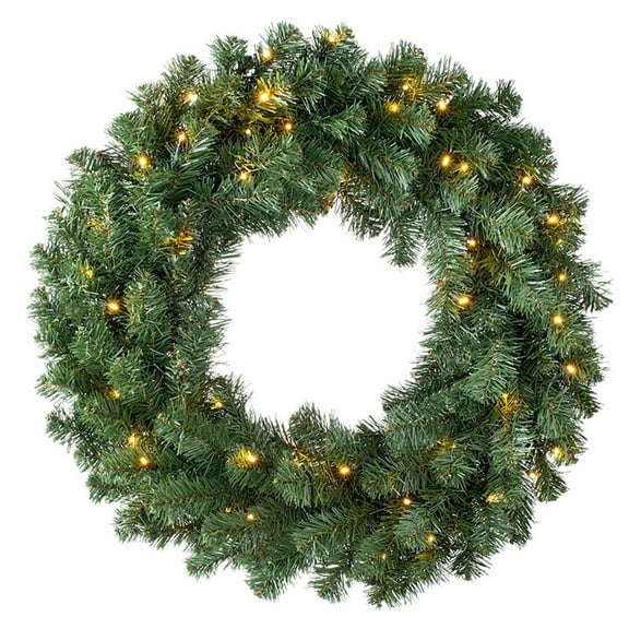 Fasiaou 2 Counts Green PVC Wreath Christmas Decor Realistic Foliage 16 Inch Door Hanging for Holiday Party Wedding Centerpiece Home Decoration