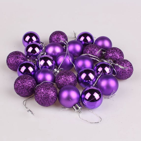 Fasiaou 24Pc Christmas Ball Mini Ornaments Party Decorations, Shatterproof Festival Pendant Hangings, for Home Party Wedding Decor, Xmas Tree Decor(1.18''/30mm)