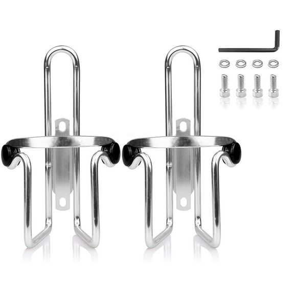 Fasiaou 2Pack Water Bottle Cages, Basic MTB Bike Bicycle Alloy Aluminum Lightweight Water Bottle Holder Cages Brackets(2 Pack- 4 x Screws 1 x Wrench)
