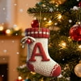 thumbnail image 1 of Fasiaou 3 Counts Personalized Acrylic Christmas Stocking Ornaments Letters Holiday Tree Decorations with Hanging Cord for Festive Home Decor and Gift Giving, 1 of 4