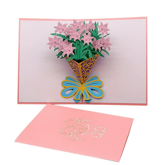 Fasiaou 3D Pop Up Cards,Flower Greeting Cards for Women,Valentines Day Gifts Card with Envelope for Mother's Day Thinking of You Card for Wife,Girlfriend,Friends(Flower card)