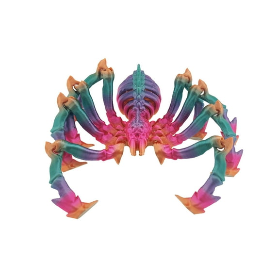 Fasiaou 3D Printed Articulated Spider Models (Pack of 1) - Fully Assembled Spider Toys, Creative Desktop Ornaments(Gray)
