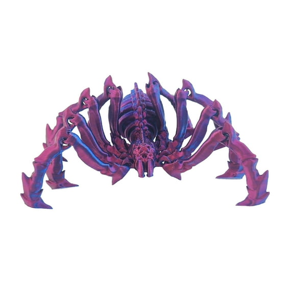 Fasiaou 3D Printed Articulated Spider Models (Pack of 1) - Fully Assembled Spider Toys, Creative Desktop Ornaments(Purple)