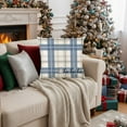 thumbnail image 1 of Fasiaou 4 Counts Christmas Snowman Pillow Case Soft Plaid Linen Cushion Cover Holiday Home Decor for Sofa Bed Living Room Festive Throw Pillow Cover, 1 of 6