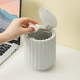 thumbnail image 1 of Fasiaou 4 Counts Mini Desktop Trash Can with Lid Push to Open Small Plastic Wastebasket for Office Desk Home Kitchen Bathroom Space Saving Odor Control Garbage Bin, 1 of 6