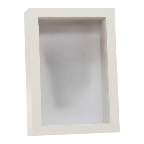 Fasiaou 4x6 Shadow Box Frame,HD Glass Wooden White Hollow Photo Frame,White Frames for Flower Pressing, Seashell Display Box,Pet Memorial Shadow Box (4X6)