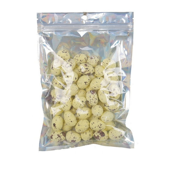 Fasiaou 50 Pcs Mini Easter Eggs Shiny Foam Decorative Eggs Bulk for Craft DIY Easter Party Favors Supplies Basket Stuffers Assorted Color 0.6 x 0.7 Inch