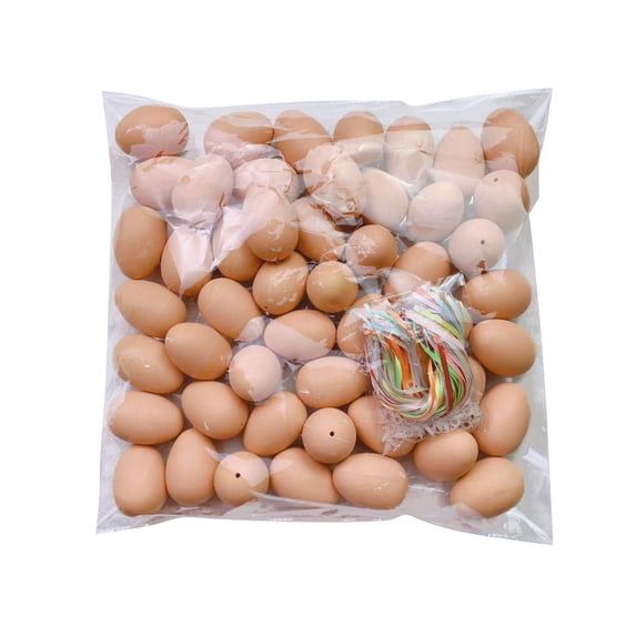 Fasiaou 50PCS Plastic White Fake Eggs,Easter Eggs,Realistic Eggs,Faux Fake Egg for DIY Crafts,Painting,Party,Home Decor,Kids,Kitchen,B