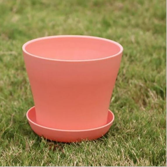 Fasiaou 6 Inch Flower Pots Planters for Outdoor Indoor, 1 Pack Plastic Plant Pots with Drainage Hole & Tray, Modern Decorative Garden Pot with Saucer, planters for House (Red)