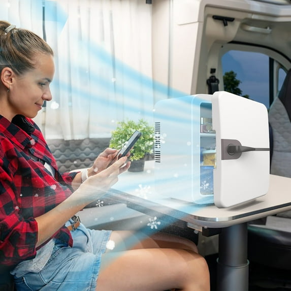 Fasiaou 6L Car Refrigerator Mini Fridge Portable Cooler Warmer for Car Home Travel Beauty 12V DC 110V AC Compact Lightweight Energy Efficient Quiet Cooling