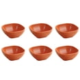 thumbnail image 1 of Fasiaou 6Pcs Square Wheat Straw Plates Deep Dinner Dishes 4 Inches Unbreakable Tableware for Noodle Rice Fruit Cereal Dessert Salad, Dishwasher Microwave Safe Dinnerware(Orange), 1 of 6