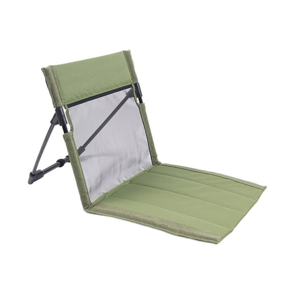 Fasiaou 80x40cm Foldable Beach Mat with Adjustable Backrest, Lightweight Aluminum Frame Fabric Lounger for Camping and Picnic, Portable Design,Green
