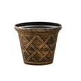 thumbnail image 1 of Fasiaou 9 Inch Fleshy Thickened Plastic Pot with Roman Rattan Design, Planter for Succulents Bonsai and Vegetable Planting, Vintage Home Decor,Gold,9in, 1 of 6