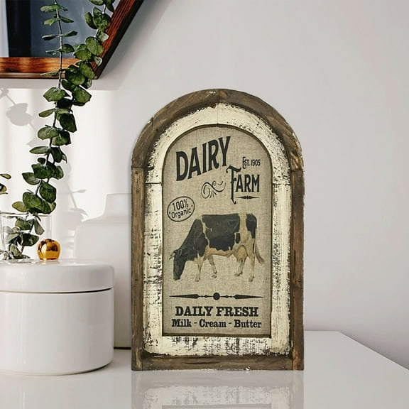 Fasiaou Art country farmhouse Wall Decor Inspirational Kitchen Decor and Accessories Wooden Rustic Farmhouse Animal Wall Art Decoration for Home Bathroom Office Living Room(Multicolor)