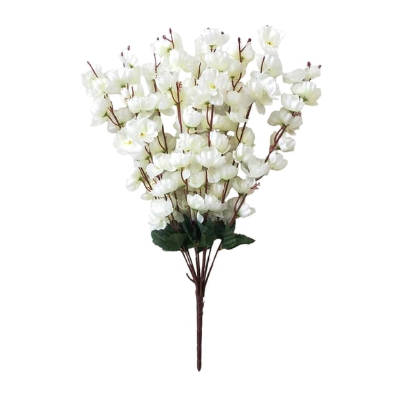 Fasiaou Artificial Flowers Fake Flowers Silk Rose Bouquets Decoration for Table Home Office Wedding,White