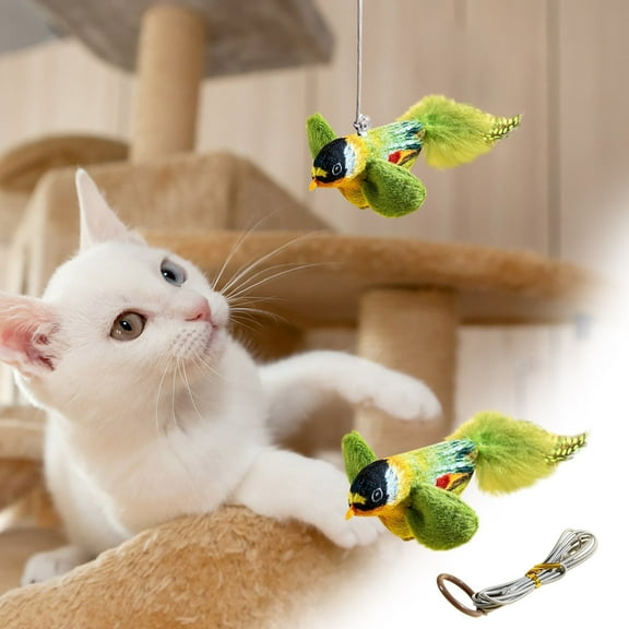 Fasiaou Bird Cat Toy For Indoor Cats, Rechargeable Lifelike Interactive Flapping Bird Cat Toy Tweet, Flapping Wings & Lively Chirping, Automatic Catnip Toys For Cats Kitten, Touch Activated