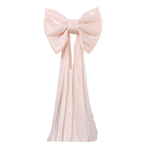 Fasiaou Bow Decoration, Big Bow for Backdrop with Back Ribbon, Satin Large Bows for Decoration, Coquette Bows Decor for Birthday Party Room Wedding Baby Shower Church Nursery,,L