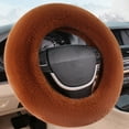 thumbnail image 1 of Fasiaou Car Fluffy Steering Wheel Cover, 15'' Universal Furry Auto Steering Wheel Protector for Warm Winter, Elastic Non-Slip Car Steering Wheel Cover, Vehicle Interior Decor Accessories (Coffee), 1 of 9
