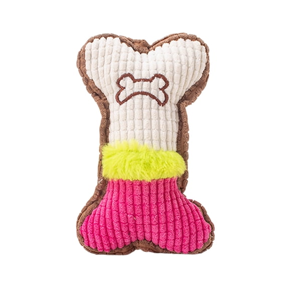 Fasiaou Chewable Squeaky Bone Plush Toy for Cats and Dogs, Durable Soft Material for Entertainment and Boredom Relief, Interactive Pet Play,B