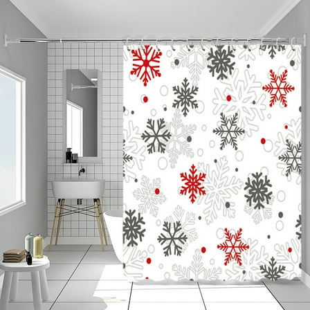 Fasiaou Christmas Shower Curtain, Winter Shower Curtain Set, Waterproof Cute Bathroom Shower Curtain Sets, Snowman Christmas Tree Shower Curtains, Bathroom Curtains Shower Set Bathroom Decor