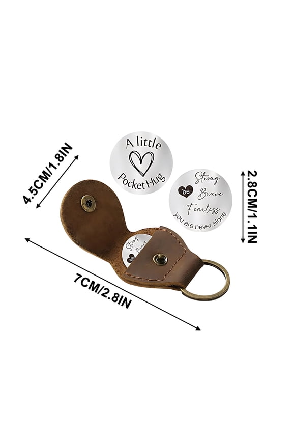 Coin Holder Keychain Leather Key Chain Coin Display Storage Box Case for Coins and Medals of 34 mm/1.34 inches and Below