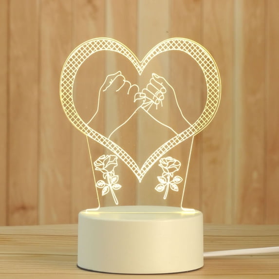 Fasiaou Color Changing Night Lamp 3D Atmosphere Bulbing Light 3D Visual Illusion LED Lamp for Kids Toy Christmas Birthday Gifts,D