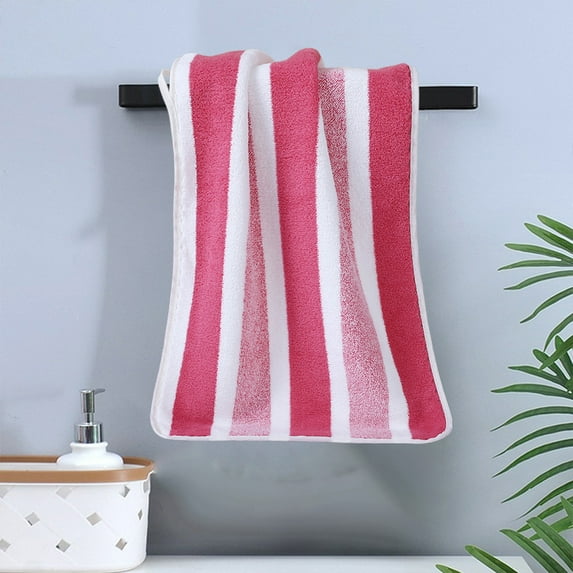 Fasiaou Coral Fleece Hair Towel Ultra Absorbent Microfiber Hair Wrap for Women & Men Quick Dry Bath Towel with Striped Design for Gym Travel Spa Soft Lightweight Hair Turban for Thick Hair