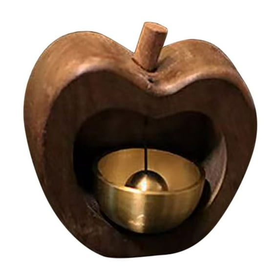 Fasiaou Decorative Shopkeepers Bell, Fridge Magnets, Magnetically-Attached Wood Doorbell, Door Chime for When Entering & Lightweight Unique Bell for Door Wall Store Wardrobe Decor (Apple)