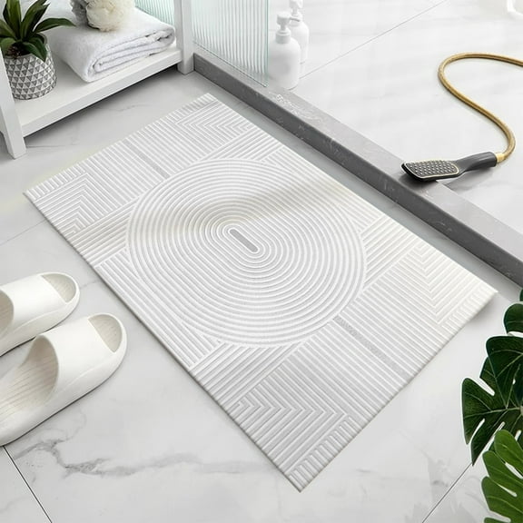 Fasiaou Diatom Mud Floor Mat Diatomaceous Earth Bath Mat Diatomite Stone Bath Mat Large Fast Water Drying Diatom Mud Foot Pad Quick Water Absorption And Non Slip Foot Mat (Gray)