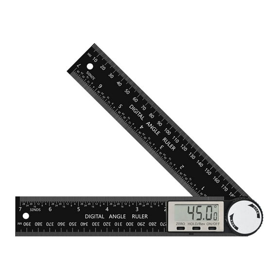 Fasiaou Digital Angle Finder Protractor, 7inch 200mm Angle Gauge Professional Measuring Tool, Third Generation Adjustable Angle Ruler, Quick Display for Carpentry Construction and Home Improvement
