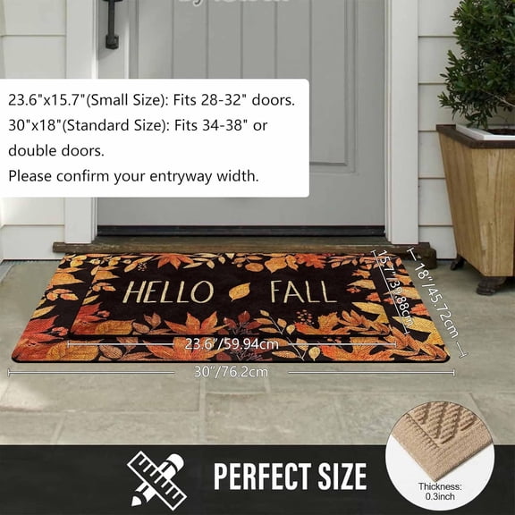 Fasiaou Door Mat Fall Door Mat Fall Maple Leafs Doormat For Indoor Outdoor Entrance Floor Mats Non Autumns Harvests Vintage Thanksiving Decor Rubber Welcome Mats, Autumn Decor(Multicolor)