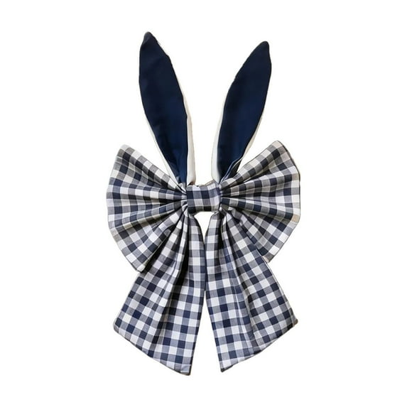Fasiaou Easter Bows for Wreaths Decorations,Easter Tree Topper Bow,Decorative Bow with Bunny Ears Pink Burlap for Spring Home Front Door Outdoor,Navy