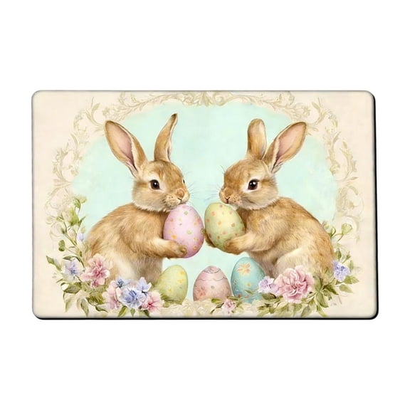 Fasiaou Easter Day Carpet Entrance Door Mat 15.7x23.6 Inch, Absorbent Non-Slip Foot Mat for Household, Bathroom & Dirt Proof Floor,C