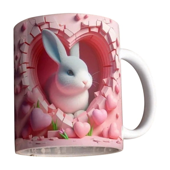 Fasiaou Easter Rabbit Bunny Ceramic Coffee Mark Cup Tea Water Cup New Style Mug 350ml Bunny Easter Ceramic Coffee Mark Mug/house/A Gift