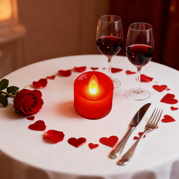 Fasiaou Electronic Candle Valentines Day Creatives Gift Wedding Prop Birthday Candle Decoration LED Candle Light,As Show