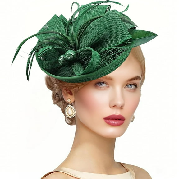 Fasiaou Elegant Tea Party Hats for Women Wide Brim Floral Lace Vintage Sun Hat Summer Garden Party Wedding Church Derby Kentucky Accessories Adjustable Headband