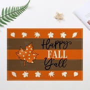 Fasiaou Fall Placemats, 12 x 18 Inch, Printed Thanksgiving Maple Leaf Linen Table Mats, Seasonal Autumn Holiday Table Decorations for Kitchen, Dining, Party Decor