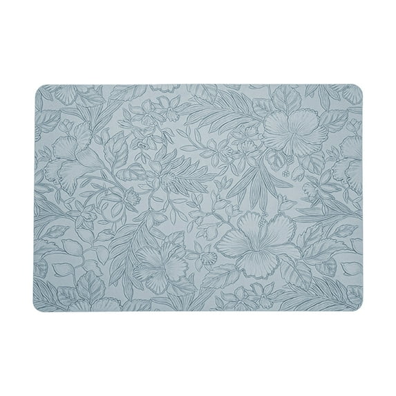 Fasiaou Faux Leather Placemats Vinyl Washable Wipeable Table Mats for Kitchen Dining Table Heat Resistant Waterproof Modern Indoor/Outdoor Placemats Non-Slip Easy Clean Place Mats,Light Blue