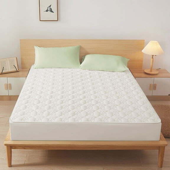 Fasiaou Fitted Sheet Protective Cover For Bed Mattress Pocket Fitted Sheet Winter Warm Breathable Non Slip For Skin Care Bed Sheet Cotton Quilted Fitted Sheet, Home Essentials