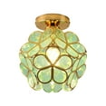 thumbnail image 1 of Fasiaou Glass Flower Petals Stained Ceiling Pendant Light Floral Petal Light Fixture Modern Hanging Lamp Mini Pendant Lighting for Kitchen Island(Green), 1 of 6