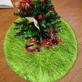 thumbnail image 1 of Fasiaou Green Christmas Tree Skirt Plush Decoration for Merry Christmas Party - Faux Fur Christmas Tree Skirt Decorations, 1 of 6