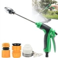 thumbnail image 1 of Fasiaou High Pressure Car Wash Water Spray Gun with 3 Connectors, Adjustable Nozzle Garden Hose Tool Set for Cleaning and Watering, Universal Fit,Green-B, 1 of 7