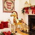 thumbnail image 1 of Fasiaou Inflatable Horse Balloon for Party Decorations, Large 35in Festive Event Decoration for Birthday, Graduation and Celebration, Helium Friendly with Taping Patch,Gold, 1 of 7