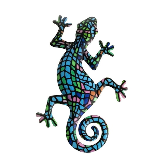 Fasiaou Large Metal Gecko Wall Decor, Outdoor Lizard Wall Art Upgrade Handmade Hanging Sculpture Decoration for Indoor Outdoor Home Garden Yard Fence Patio Mothers Day Gifts for Mom